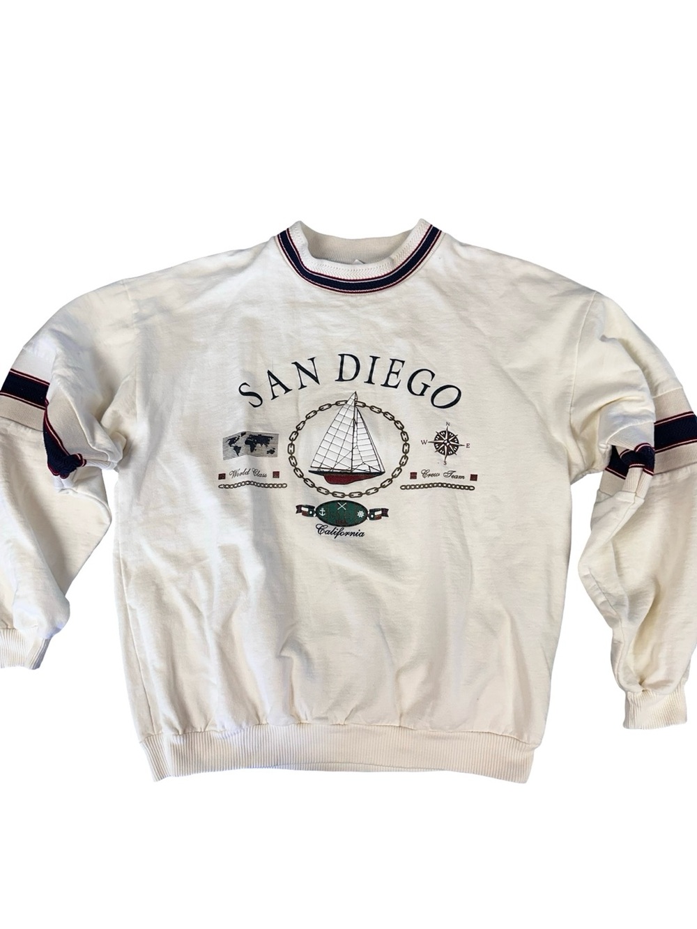VTG San Diego California Sweatshirt Nautical Sailboat Graphic 90s Coastal USA
